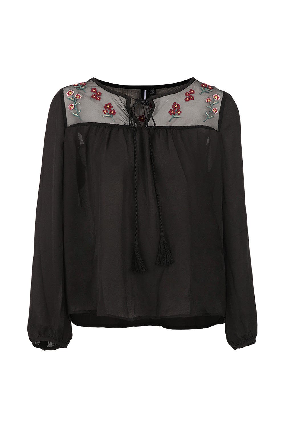 Beige | Embroidered Folk Top