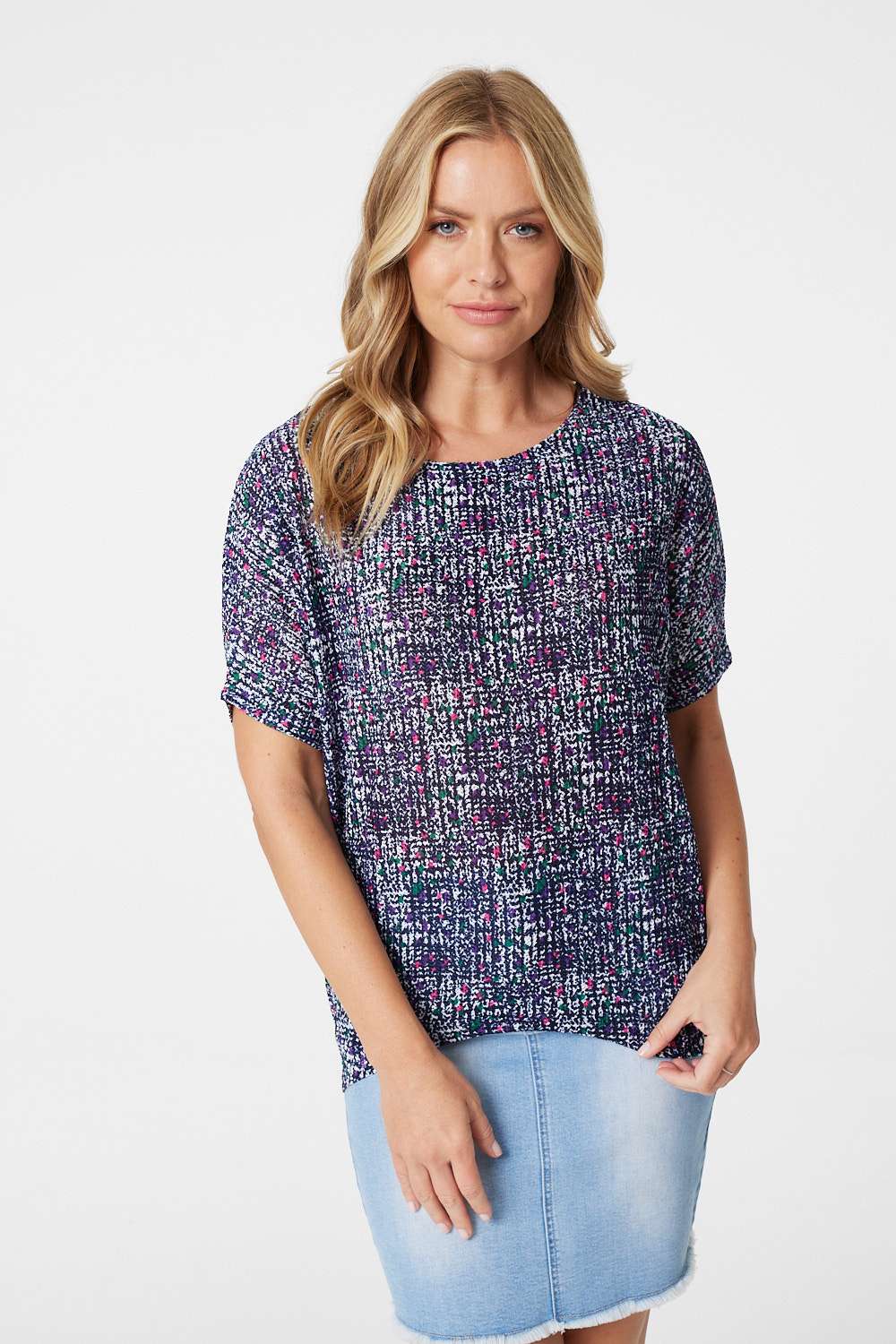 Navy | Boxy Knit Top