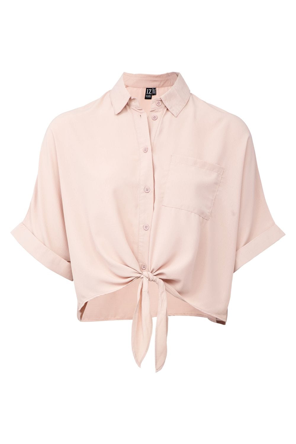 Pink | Tie Waist Button Front Shirt