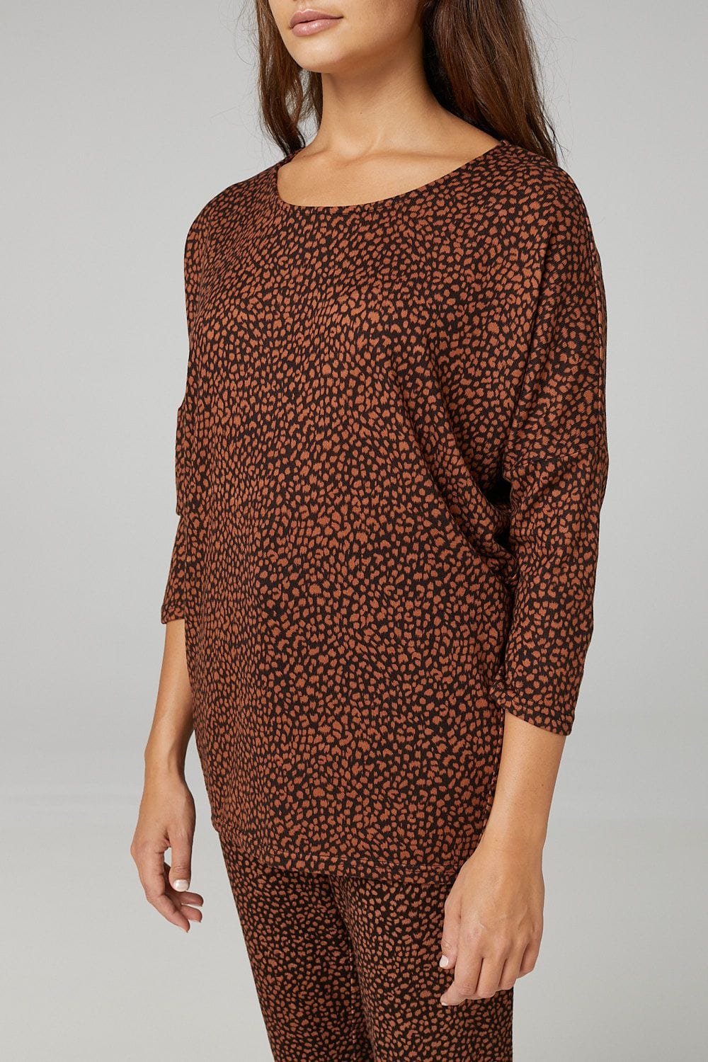 Orange | Animal Print Slouchy Loungewear Set