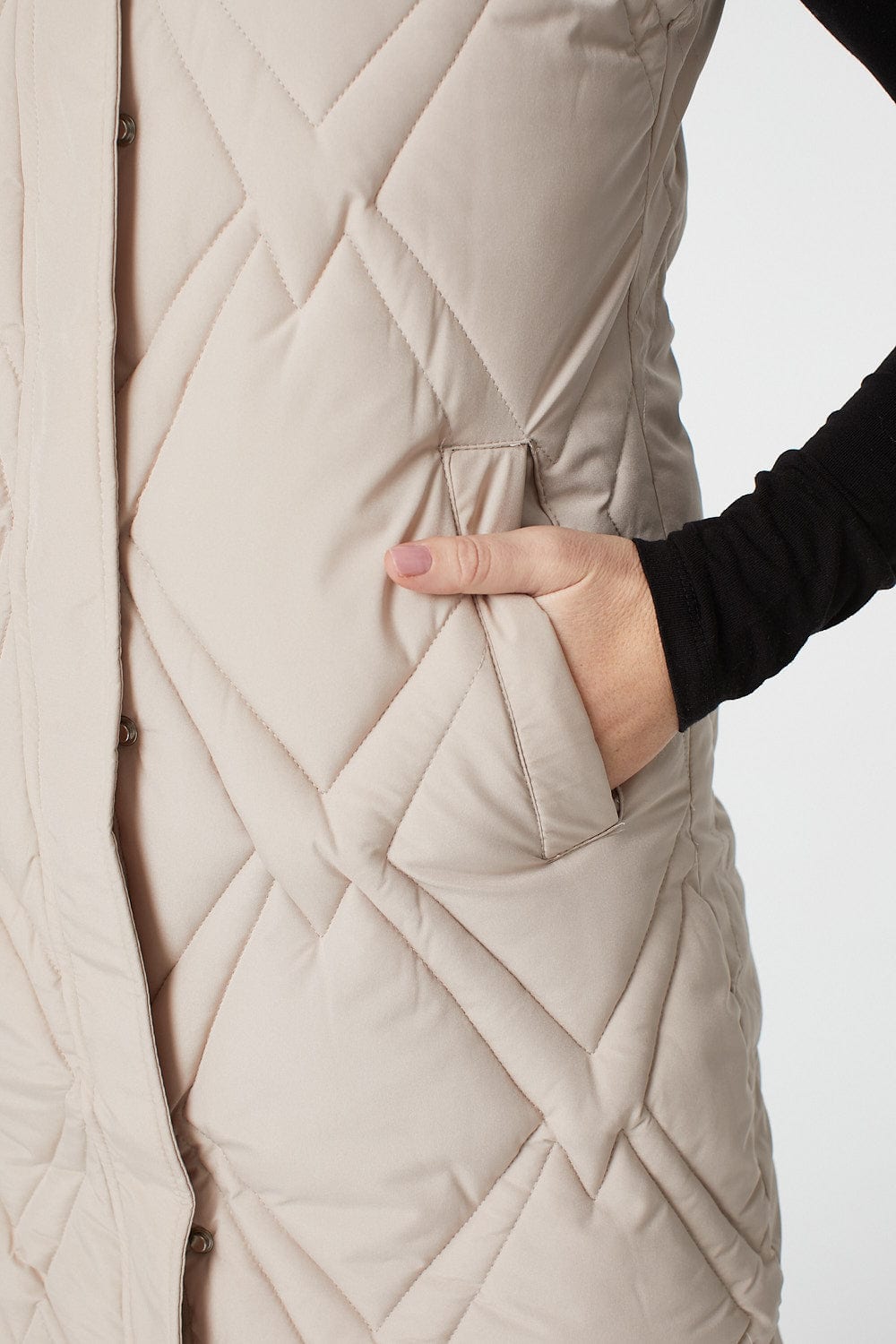 Cream | Quilted Hooded Gilet Vest