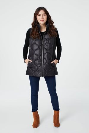 Black | Quilted Sleeveless Gilet Vest