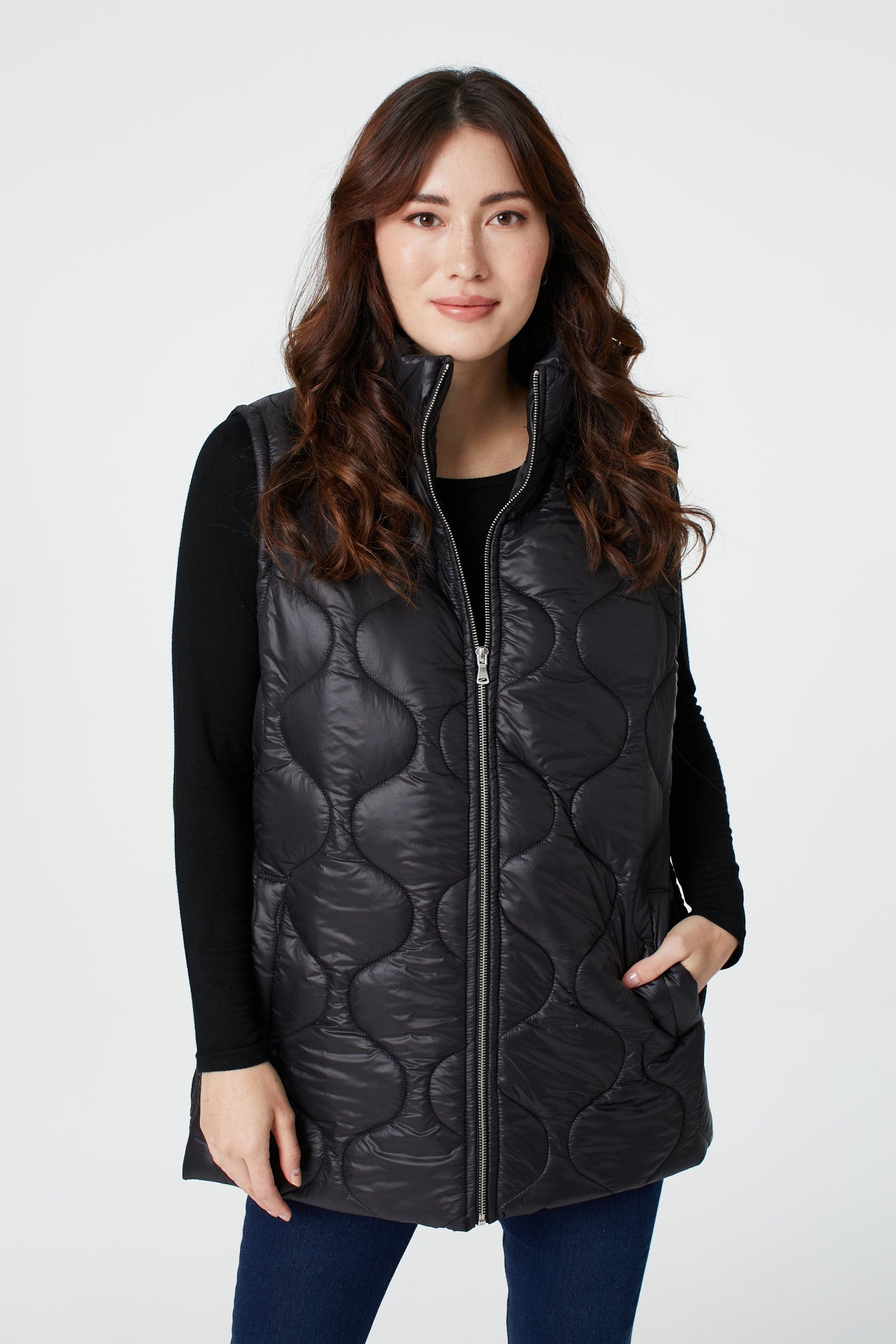 Black | Quilted Sleeveless Gilet Vest