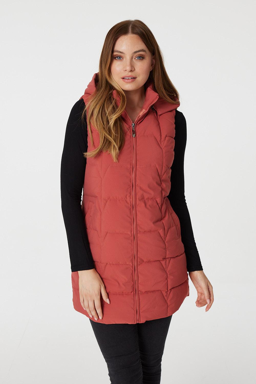 Rust | Padded Gilet Vest with Hood