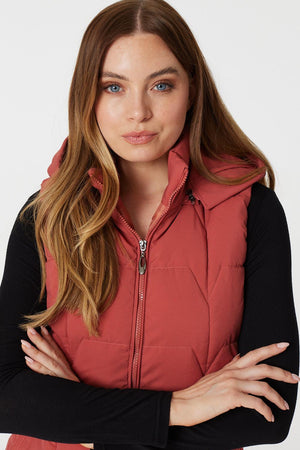 Rust | Padded Gilet Vest with Hood