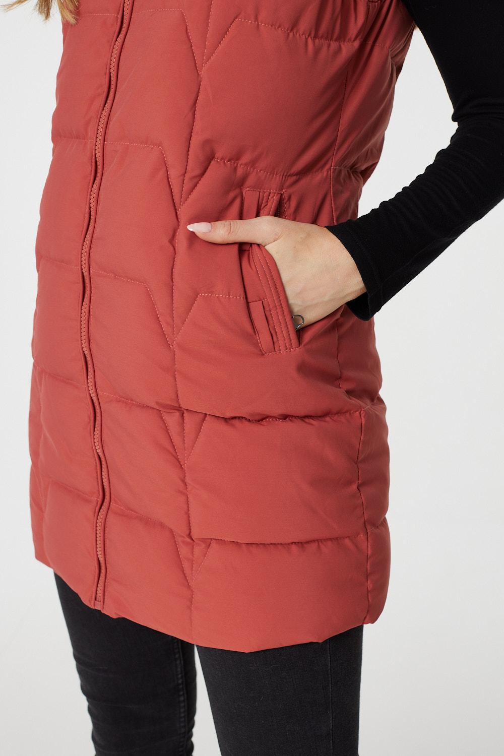 Rust | Padded Gilet Vest with Hood