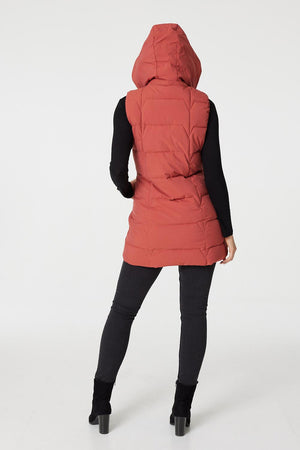 Rust | Padded Gilet Vest with Hood
