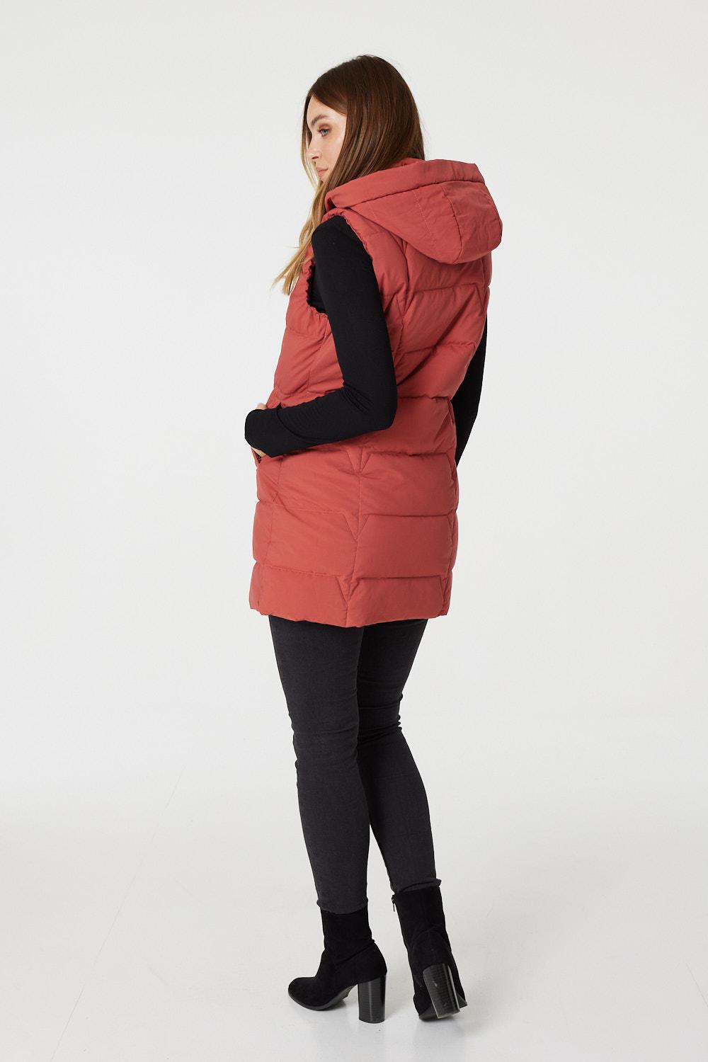 Rust | Padded Gilet Vest with Hood