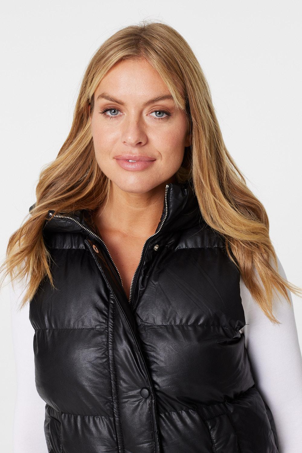 Black | Quilted Gilet Vest with Hood