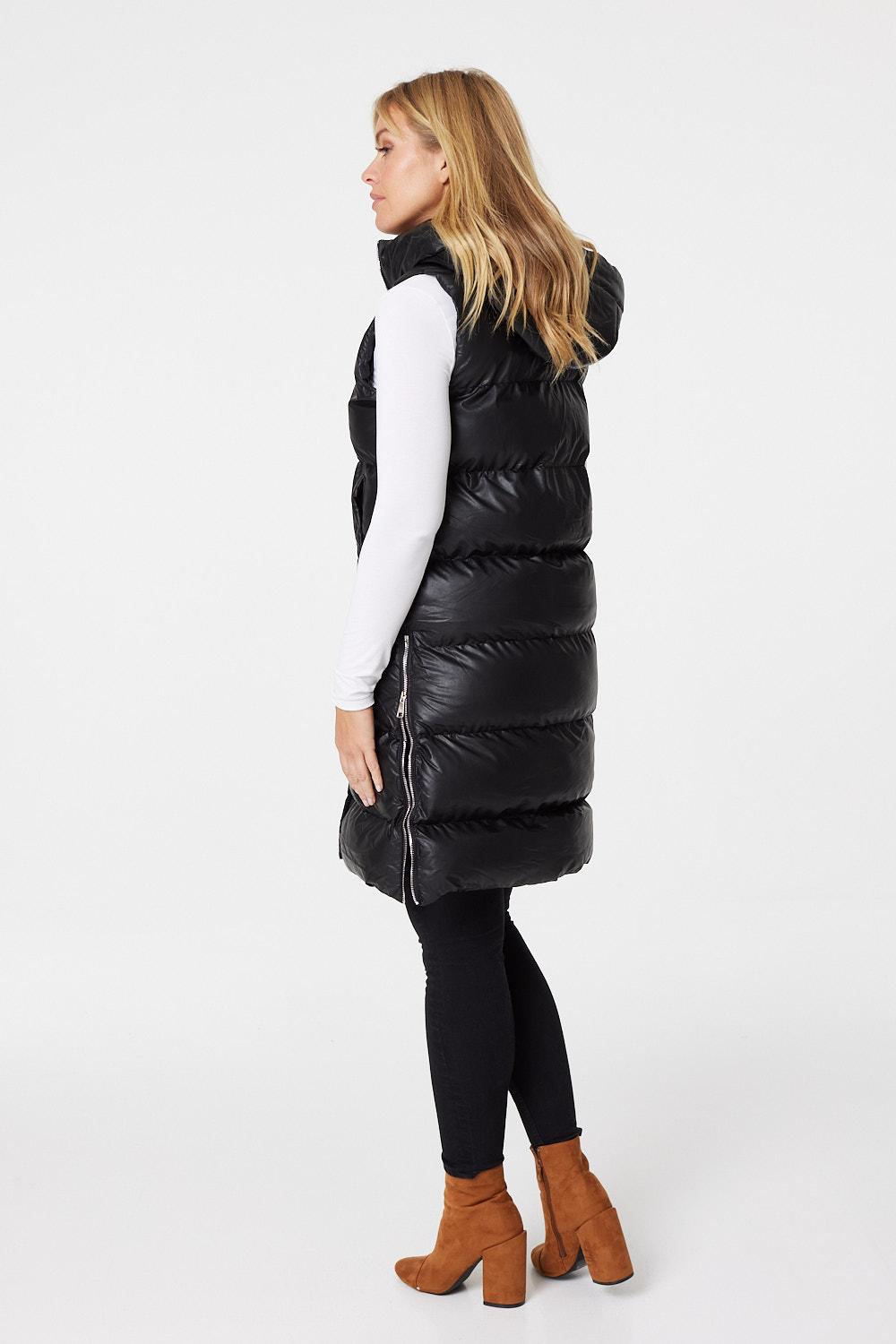 Black | Quilted Gilet Vest with Hood