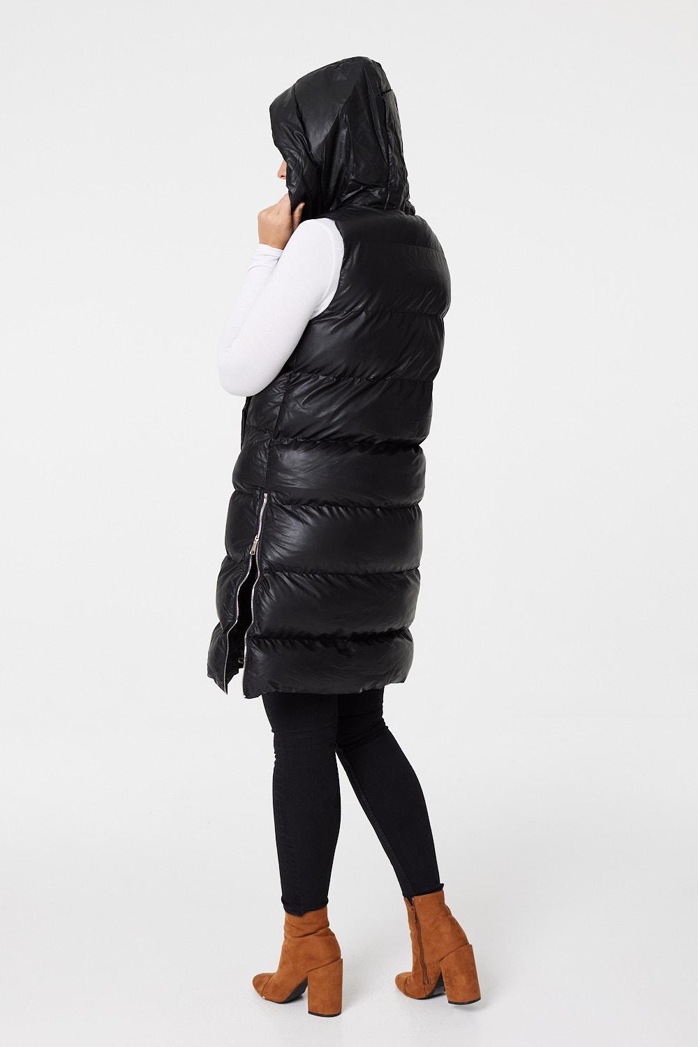 Black | Quilted Gilet Vest with Hood