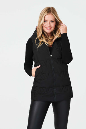 Black | Padded Reversible Gilet with Hood